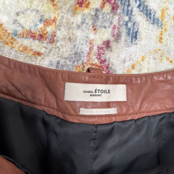 Isabel Marant Pleated Leather Shorts - Picture 3 of 5